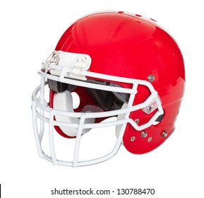 American Football Helmet. Isolated On White Background