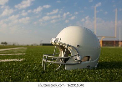 football helmet on field