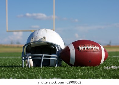 football helmet on field