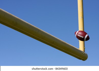 American Football Kicked Through The Goal Posts Or Uprights