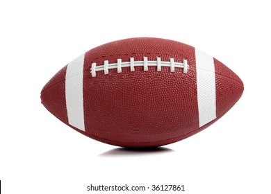 An American Football On White Background