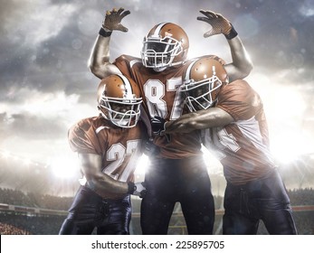 American football player in action on stadium