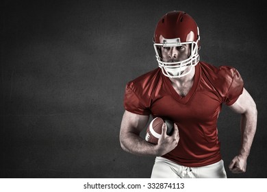 American Football Player Holding Ball Against Stock Photo 332874113 ...