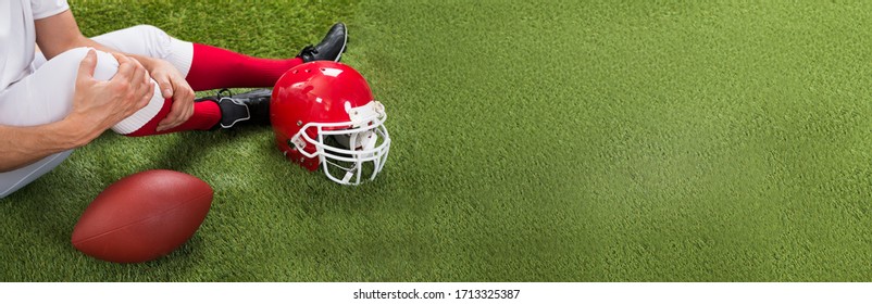 American Football Player Injury. Injured Rugby Athlete