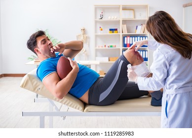 American Football Player With Injury Visiting Doctor