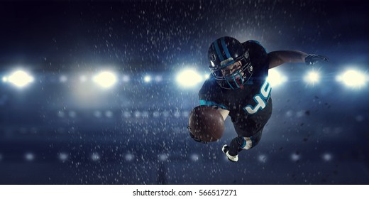 American football player . Mixed media - Powered by Shutterstock