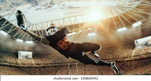 American Football Player On A Professional Sport Arena