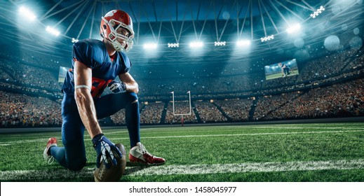 American Football Player On A Professional Sport Arena