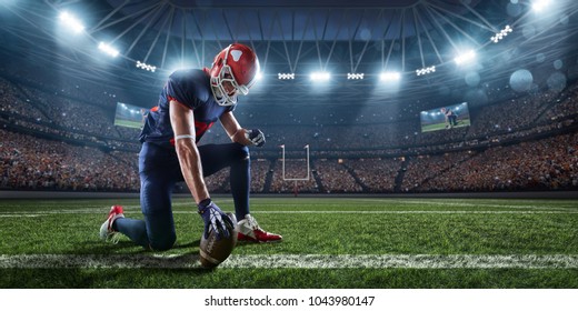 American Football Player In Professional Sport Stadium