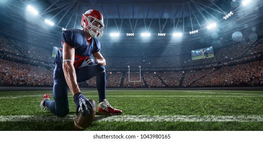 American football player in professional sport stadium