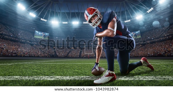 American\
football player in professional sport\
stadium