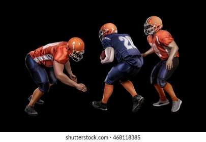 American football player running with ball during competitive game - Powered by Shutterstock