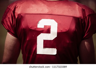 American Football Player With Shirt Number Two 