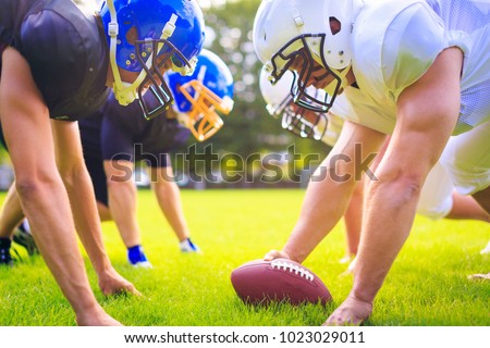 American Football Players Facing Each Other