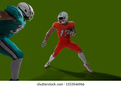 American football players isolated on green screen. - Powered by Shutterstock