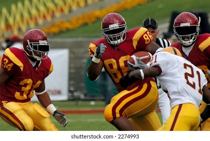 American Football Running Back Goes For A Touchdown