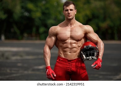 American Football Sportsman Player Muscular Man Stock Photo Shutterstock