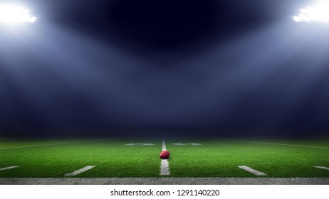 American Football Stadium Low Angle Field View