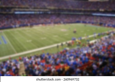 American Football Stadium New York Giants Blurred Out Of Focus Background From New York City