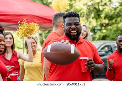 American Football Supporter At A Tailgate Event