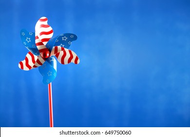 American Holiday Pinwheel On Blue Background