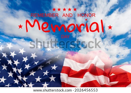 american independence day, patriotism, national and memorial concept - close up of american flag on wooden boards with copy space