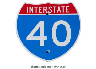 American Interstate I40 Sign On Isolated Stock Photo 69249589 ...