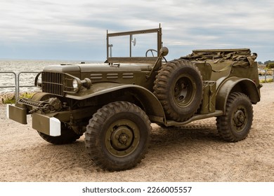 American military vehicle Dodge WC 57 command used in World War II  - Shutterstock ID 2266005557