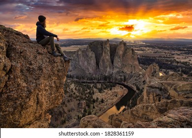 American Mountain Landscape During Dramatic Sunset