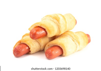 American Pigs In The Blank Isolated On A White Background