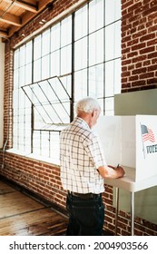 American at a polling booth