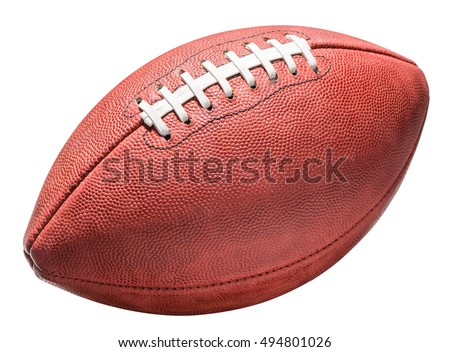 American pro leather NFL football isolated on white background