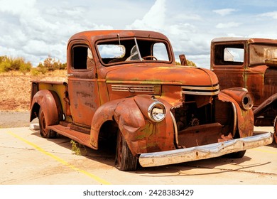 American Rat Rod Truck on the gas station - Powered by Shutterstock