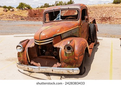 American Rat Rod Truck on the gas station - Powered by Shutterstock