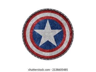 American round shield isolated on white background