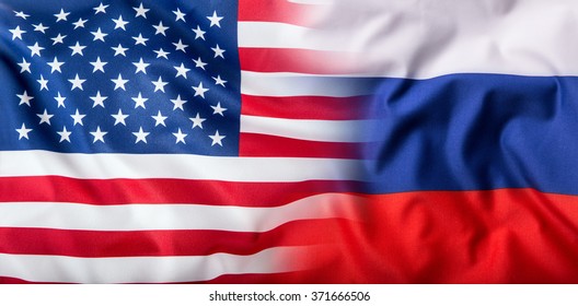 American And Russia Flag.