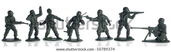 american second world war toy soldiers on white