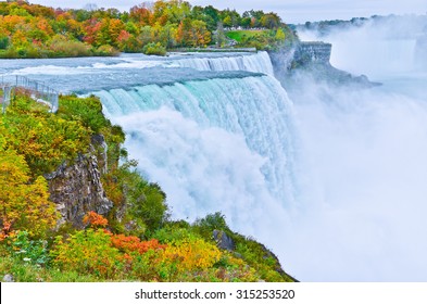 American side of Niagara Falls in autumn