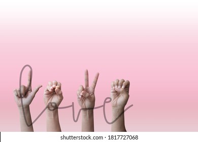 American sign language is used by people with hearing impairments, both deaf and hard of hearing, communicate with common people in society, the Disability community. sign language concept.