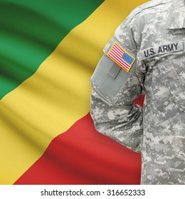 American Soldier With Flag On Background Series - Republic Of The Congo - Congo-Brazzaville