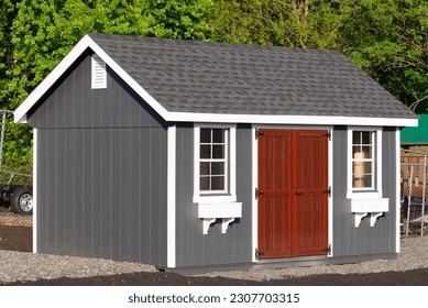 american style wooden shed exterior view door window new store style