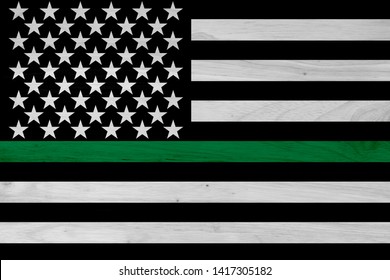 American Thin Green Line Flag For Your Support Of Of Border Patrol And Other Federal Agents