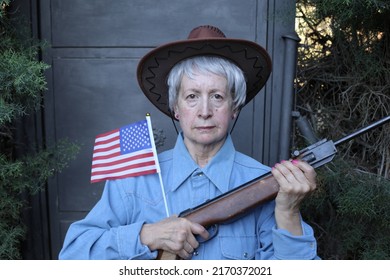 American Woman Holding Weapon Stock Photo 2170372021 | Shutterstock