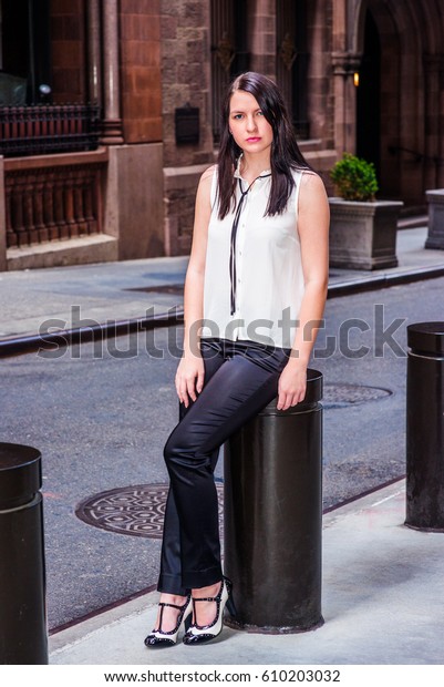 American Woman Long Black Hair Traveling Stock Photo Edit Now