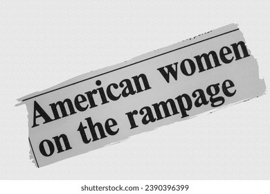 American women on the rampage - news story from 1975 UK newspaper headline article title