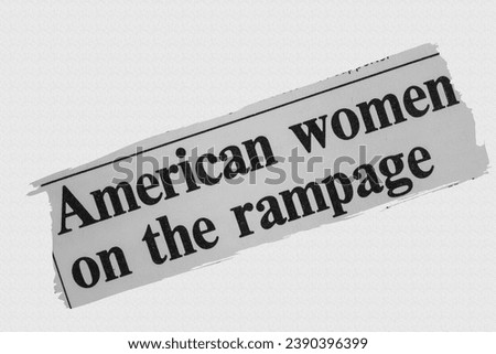 American women on the rampage - news story from 1975 UK newspaper headline article title