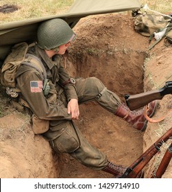 American WW2 Paratrooper Reenactor, Normandy