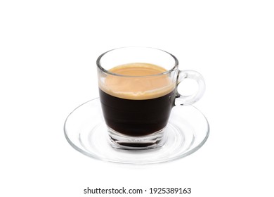 Americano Coffee In Glass White Background