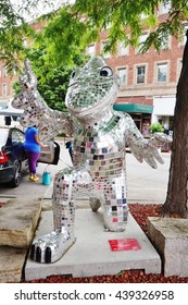 AMES, IA -25 MAY 2016- The Main Street In The Historic Downtown Of Ames, Iowa. There Is A Farmers Market Every Saturday Morning.