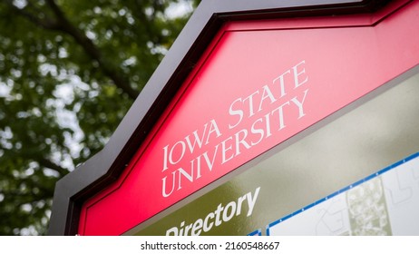 Ames, IA - May 22, 2022: Iowa State University title on sign at Cyclones' college campus